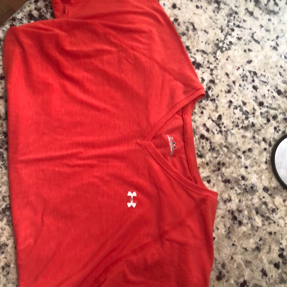 Orange V neck under armor t shirt